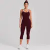 Conjunto de atuendo de yoga transfronterizo, secado rápido, espalda hermosa, cuello halter, camiseta de yoga con bloques de color, conjunto de atuendo deportivo de fitness para Pilates para mujeres