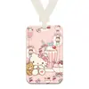 Conjunto de Cartão de Estudante Hello Kitty Fofo Cartão de Refeição Cartão de Acesso ao Ônibus Yangchengtong Capa Protetora para Cartão Conjunto de Cartões Cordão