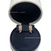 Versión de Alta Gama de Pendientes de Herradura Completamente Diamantados de la Marca F de Fendi, Moderno Diseño de Doble Hilo con Diamantes en Forma de Pera, Pendientes Curvos en Forma de Ocho para Mujer