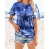 2021 Nuevo de Amazon Impresión Digital 3D Verano Cuello Alto Manga Corta Moda Holgado Cuello Redondo Americano Ropa de Verano