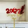 Novo Produto Direitos Autorais Estilo Ins 2027 Véspera de Ano Novo Decoração de Bolo em Acrílico Suprimentos para Festa de Véspera de Ano Novo