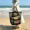 Bolsa de Playa, Malla Ligera, Transparente, Bolso Tote de Hombro para Vacaciones en la Costa, Moderno y Versátil, Bolsa de Compras de Gran Capacidad