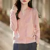 Cárdigan de lana fina con ribete de encaje soluble en agua, abrigo romántico y elegante, top versátil para otoño e invierno