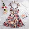 Europeo y Americano Caliente Nuevo Sexy Estampado Floral Falda con Tirantes Sexy Pura Pasión Caliente Tentación Verano Amazon