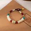 Pulsera de turquesa colorida estilo étnico tibetano personalidad artística retro pulsera de Nepal juego cultural creativo joyería de mano de cuerda tejida