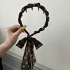 ¡Pañuelo de seda marrón retro americano ~ diadema de cinta! Nuevo Internet Rojo Café Marrón Peine Dientes Superiores Craneal Alto Diadema de Cinta