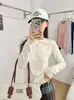 Top de Manga Larga Básico con Bordado de Letras Simple De Rong para Mujer, Nuevo Estilo Otoño, Holgado Casual Versátil Cuello Redondo Hombro Normal