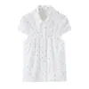 Atacado de Roupas Femininas Transfronteiriças Camisa Top Manga Curta Floral Gola Boneca Camisa Boneca para Mulheres Verão Versátil