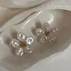 Brincos Lele Jewelry Flor Grande Crisântemo Leitoso Suave Estilo Coreano Fashion Fresco Pastoral Fofos e Puros Acessórios de Orelha