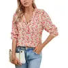 Estación independiente 2025 explosión camisa de verano para mujer nueva tendencia europea y americana camisa estampado de animales 3D