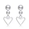 Pendientes de Perla en Forma de Corazón de Plata Pura con Aguja Francesa, Modelo Nuevo 2026 para Mujer, Accesorios para Orejas de Lujo de Alta Gama con Diseño de Nicho de Moda