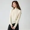 Suéter Sencillo de Cachemira con Patrón de Lichi para Otoño/Invierno para Mujer, Cuello Semi Alto, Versátil, Tejido de Punto Holgado, Prenda Base