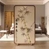 Biombo para Sala de Estar, Uso Doméstico, Madera Maciza, Oficina, Sala de Té, Dormitorio, Decoración de Bambú Estilo Zen, Pantalla de Asiento, Entrada