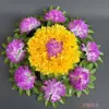 Corona de Flores Qingming con 50 Crisantemos, Flores de Seda, Flores de Tela para Adoración, Fabricante Especializado en Ofrendas para Cementerios y Mausoleos del Festival Qingming