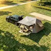 Techo negro 13 tienda de campaña automática para exteriores con varillas, doble capa, dos habitaciones, una sala de estar, villa, tienda de cola de coche tres en uno con protección solar