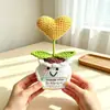 Flores artificiales de ganchillo transfronterizas, plantas en maceta tejidas, decoraciones de flores de hilo hechas a mano, decoración de escritorio, regalos creativos, tarjetas de agradecimiento