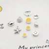 Liga retrô Concha de prata estrela-do-mar coração de pêssego contas de expressão DIY brincos chaveiro Material de pingente de joia