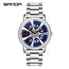 Sanda nuevo 1054 banda de acero Reloj de cuarzo para hombre tendencia de moda hueco personalidad creativo reloj de pulsera una generación de cabello