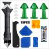 Conjunto de 15 peças de ferramentas de calafetagem blister bico de silicone aplicar 3-em-1 raspador de metal raspador selo