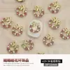 2026 Nuevo Adorno de Corona de Navidad para Uñas Accesorios Lazo de Aleación con Pedrería y Perlas Decoración de Uñas Pedrería Brillante Venta al por Mayor
