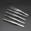 Pinzas de Acero Inoxidable de 10 cm Rectas Curvas Rayadas Elásticas Antideslizantes Clip Pequeño Acero Inoxidable Dentadas Pinzas Oftálmicas al Por Mayor