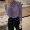 Camiseta Base Macia e Confortável de Gola Redonda Lisa de Manga Longa para Mulheres, Roupa Íntima de Outono Solta Emagrecedora, Camiseta Lisa