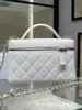 Versión de Alta Gama del Bolso Caja Cadena Lp Azul Denim Estrella Chanel 26P, Neceser, Bolso de Mano de Cuero Genuino para Mujer, Bolso Tote para Lonchera