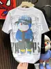 Nova camiseta de manga curta dos homens verão estilo coreano na moda simples meia manga top Hong Kong estilo solto casual na moda marca T-shirt