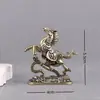 Lingote Ruyi de Latão Puro Animal do Zodíaco Cavalo Peça Decorativa Vintage para Desktop Pet de Chá Artesanato Ornamento
