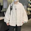 Camisa de manga larga de alta gama para hombre, diseño moderno estilo coreano con patrones en relieve, nueva chaqueta INS para primavera y otoño