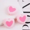 Cuentas de Corazón de Melocotón de Dos Colores Escarchadas Cuentas Sueltas Acrílicas Accesorios de Joyería Hechos a Mano para DIY Collares Cadenas de Teléfono Móvil