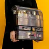 Caixa de Armazenamento de Cosméticos para Mesa, Organizador de Produtos de Skincare Doméstico, Suporte de Armazenamento, Caixa Acrílica à Prova de Poeira para Toucador