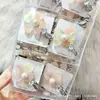 Grampo de Cabelo Flor de Acetato com Pérolas e Strass Estilo Coreano, Presilha Lateral Feminina, Acessório de Cabelo Atacado