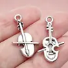 Colgante de aleación de instrumento musical de plata antigua Nota musical Guitarra Violín Micrófono Pulsera Collar DIY Accesorios de Joyería