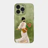 Funda de iPhone 17 Pro Max Linda de Dibujos Animados con Temática de Niña de las Flores con Protección Completa para Lente para iPhone 16 Pro, Modelo Nuevo para iPhone 15 y 14