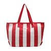 Bolsa de Lona Listrada Feminina 2025 Novo Estilo Simples Versátil Casual Bolsa de Ombro Grande Capacidade Bolsa Tote de Alta Qualidade