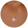 Colar Transfronteiriço Novo de Aço Inoxidável Estrela do Mar Caranguejo Zircônia Moda Feminina Versátil Estrela de Seis Pontas Cauda de Estrela do Mar Corrente para Clavícula