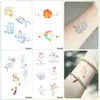 Pegatinas de Tatuaje Estilo Fresco de Verano Patrón Pequeño Transferencia al Agua Dopamina Pintado a Mano Clavícula Estudiante Impermeable Larga Duración