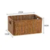 Cesta de almacenamiento de mimbre sintético ropa sucia juguetes bocadillos artículos varios cesta de almacenamiento tejida en bambú hogar sala de estar mueble de TV escritorio completo