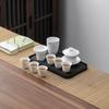 Fábrica de Conjuntos de Chá Vendas Diretas Conjunto de Chá Kung Fu de Porcelana Branca Conjunto Completo de Conjunto de Chá Kung Fu Bandeja de Chá Moderna Simples para Uso Doméstico Item Padrão