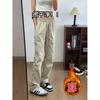 Pantalones casuales holgados de estilo coreano para hombre, pantalón de pierna ancha, a la moda, combinable con todo, de verano, con colgante fino, novedad de 2024