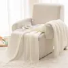 2026 Estilo Nórdico Cor Sólida Sofá de Quarto Cobertor de Escritório Sesta Tricô Manta Pequena Hotel Pousada Fim de Cama Cobertor
