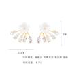 Elegante variedad de aretes micro-incrustados de circonio superior e inferior de doble uso, chapados en oro, con imitación de perla de concha, aretes con pasador de plata 925 para mujer
