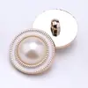 Botões Grandes Galvanizados de Plástico para Camisas e Casacos Femininos, Botões Decorativos de Pé Alto Costurados à Mão, Botões Perolados de Alto Padrão Exquisitos Estilo Chanel