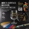 Cor Metálica Conjunto de Canetas Marcadoras Acrílicas com Tinta Líquida de 48 Cores Diário de Estudante Caneta de Desenho Dourada Pincéis Especiais para Pintura Metálica