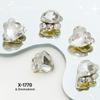 Jóias de diamante de unhas de luxo leve Mini Stack Diamond Jewelry Crystal Moonlight Irregular Crooked Heart Fat Square Nail Decoration