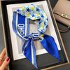Nuevo patrón geométrico sarga bufanda de moda primavera y otoño estilo occidental diadema decorativa cinta de doble propósito biselada decoración