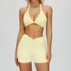 Conjunto de Yoga Cross-Border com Toque Nude, Traje Esportivo Justo Torcido para Mulheres, Roupas para Corrida ao Ar Livre, Fitness e Yoga 4514