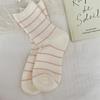 Calcetines de rayas finas para rizar color Morandi hasta la mitad de la pantorrilla otoño e invierno calcetines suaves japoneses calcetines de felpa para mujer medias al por mayor