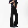Calça Jeans Micro Flare Azul Glacial Masculina Verão Fina Cleanfit Perna Reta Slim Calça de Rua Americana Scimitar